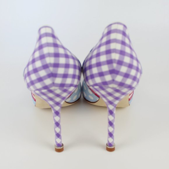 NEW MANOLO BLAHNIK Hangisi Patch Embellished Heeled Pumps - Picture 11 of 13